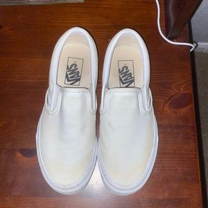White slip on vans